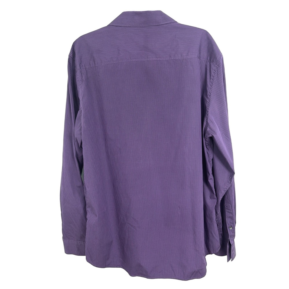 Calvin Klein Men's Button Down Shirt XL Slim Fit Purple Gingham Check PC728 - Picture 2 of 7